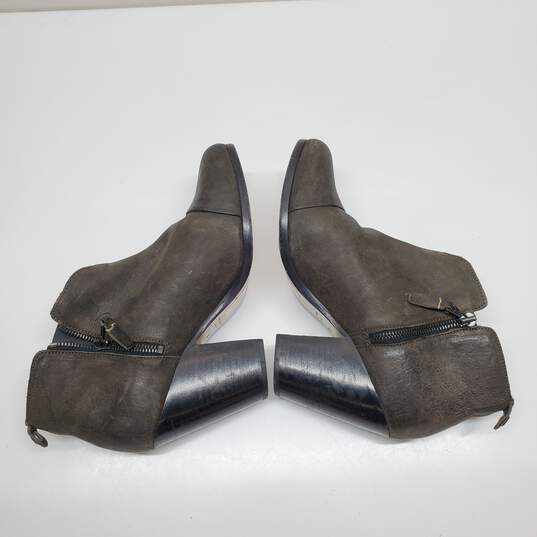 Rag & Bone Distressed Grey Margot Ankle Boots Heels Zip Women's Size 39 image number 3