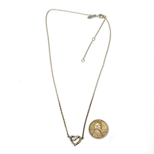 Designer Pandora S925 ALE Sterling Silver Heart Shape Mini Pendant Necklace image number 3
