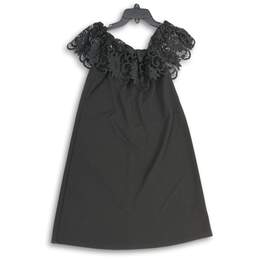 NWT Marina Womens Black Lace Off The Shoulder Knee Length A-Line Dress Size 6
