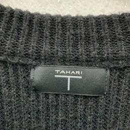 Tahari Womens Black Knitted Crew Neck Long Sleeve Pullover Sweater Shirt Size XS alternative image