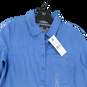 NWT Mens Blue Long Sleeve Collared Pocket Dress Shirt Size Small image number 1