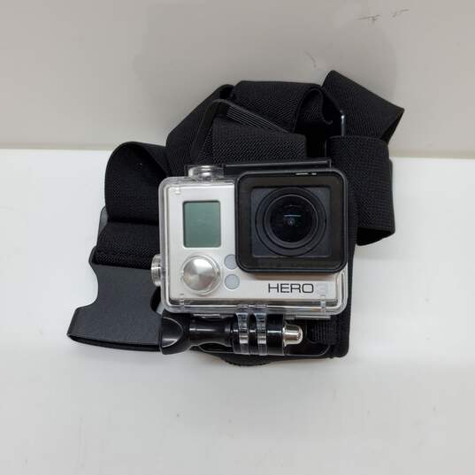 Silver GoPro Hero 3 Digital Action with Waterproof Case & Strap image number 1