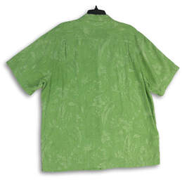 Mens Green Floral Spread Collar Short Sleeve Button-Up Shirt Size XL alternative image