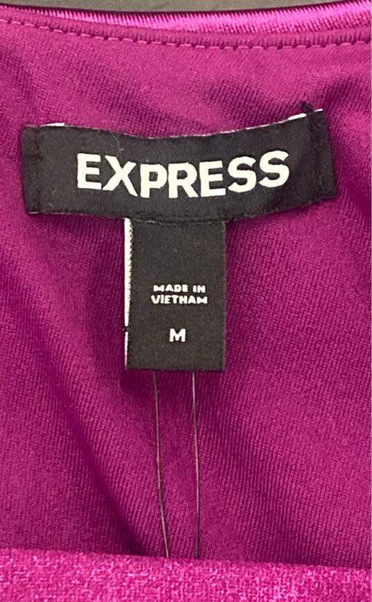 Express Women's Plum Satin Cowl Neck Bodysuit- M NWT image number 3