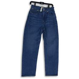 NWT Madewell Womens Blue Denim Medium Wash Magic Pockets Mom Jeans Size 27