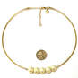 Designer J. Crew Gold-Tone White Pearl Fashionable Choker Necklace image number 4