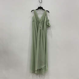NWT Womens Green Pleated V-Neck Sleeveless Long Maxi Dress Size 20 alternative image