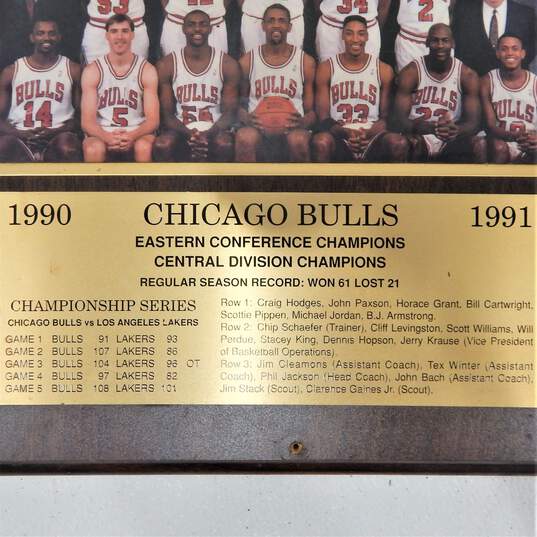 Chicago Bulls 25th Anniversary NBA 1991 World Championship Plaque Team Photo image number 4