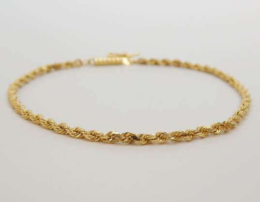 14K Yellow Gold Twisted Rope Chain Bracelet 3.4g image number 2