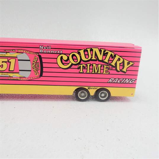 Vintage 1994 Neil Bonnett #51 Country Time Racing Race Car Semi Transporter in Display Case image number 7