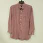 Christian Dior Mens Red White Cotton Striped Long Sleeve Button Up Shirt Size L image number 1