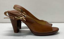 Cole Haan Brown Leather Slingback Pump Heels Shoes Size 8 B