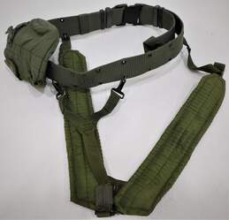 Vintage US Military Green Suspender Belt w/ Canteen Pouch