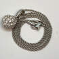 Designer Swarovski Silver-Tone Chain Lobster Clasp Ball Pendant Necklace image number 2