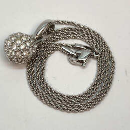 Designer Swarovski Silver-Tone Chain Lobster Clasp Ball Pendant Necklace alternative image