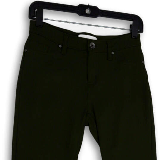 Womens Green Denim Dark Wash Pockets Stretch Skinny Leg Jeans Size 4 image number 3