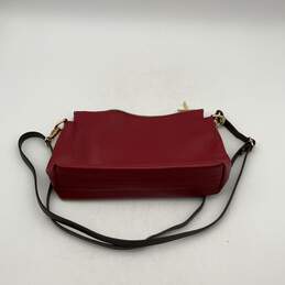 Valentina Womens Red Leather Inner Zipper Pockets Crossbody Bag Purse alternative image