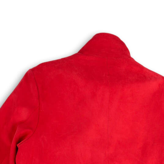 Mens Red Long Sleeve Mock Neck Front Pocket Full-Zip Jacket Size Small image number 4
