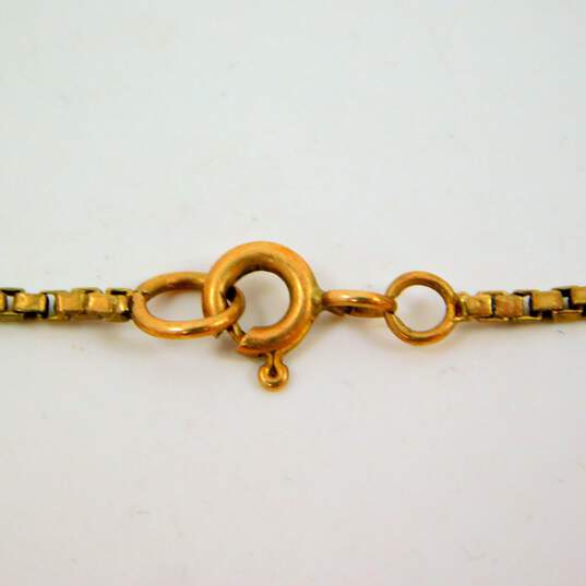 10K Yellow Gold Ball Station Box Chain Bracelet for Repair 3.2g image number 5