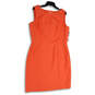 NWT Womens Orange Sleeveless Key Hole Back Zip Shift Dress Size 14 image number 1