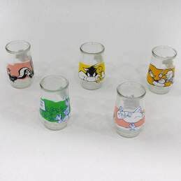 5 Mixed Lot of Looney Tunes Welchs  Jelly  Jar Glasses