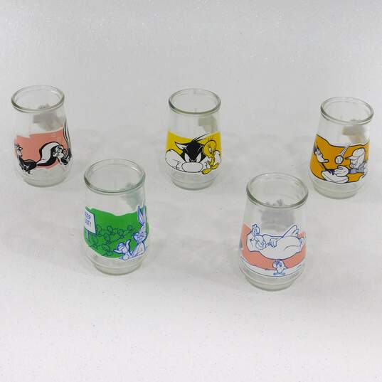 5 Mixed Lot of Looney Tunes Welchs  Jelly  Jar Glasses image number 1
