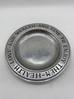 Columbia Health Love Wealth And Time To Enjoy Them Round Pewter Plate alternative image