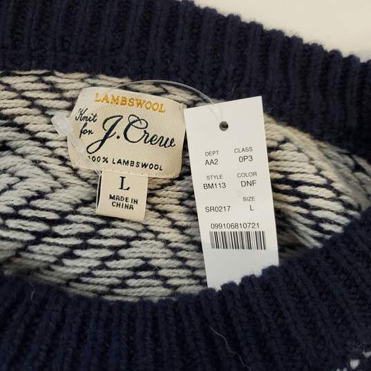 J Crew Knit Lambswool Pullover Sweater NWT Size L image number 2