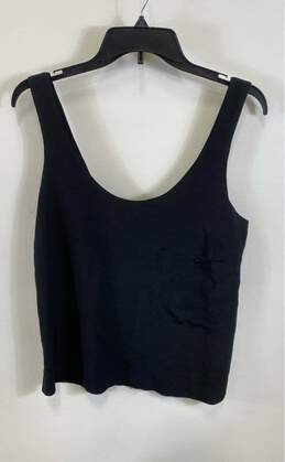 NWT Madison Marcus Womens Black Silk Wide Strap Pullover Cropped Tank Top Size M