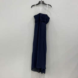 Womens Blue Sleeveless Sweatheart Neck Back Zip Maxi Dress Size 12