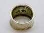 Sterling Silver & 10K Yellow Gold Elephant Tapered Cigar Band Ring 10.7g image number 2