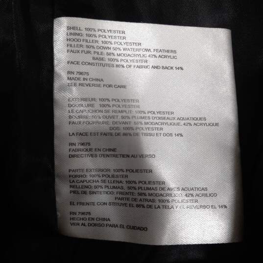 Michael Kors Black Full Zip Long Puffer Hooded Jacket Size S image number 5