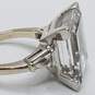 Kimberly 14K White Gold Clear Spinel 1CT. Cushion Solitaire Sz 5.5 Ring 6.6g image number 4