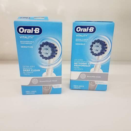Oral B Vitality Sensitive Rechargeable Toothbrush Heads - 2 pack Sealed image number 1