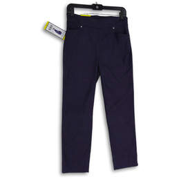 NWT Womens Blue Built-In Tummy Control Panel Pull-On Ankle Pants Size S alternative image
