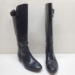 Isola Melino Knee High Leather Riding Boots Black Size 8M