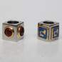 Two Stainless Steel 18K Yellow Gold Accent Beads - 2.25g image number 2