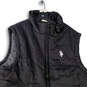 Mens Black Sleeveless Collared Full-Zip Quilted Vest Size X-Large image number 3