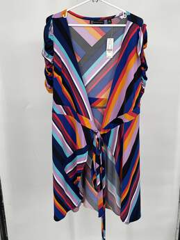 New York & Company Womens Multicolor Striped Wrap Dress Size M T-0556011-H