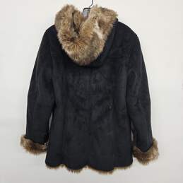 Coldwater Creek Black Faux Fur Coat alternative image