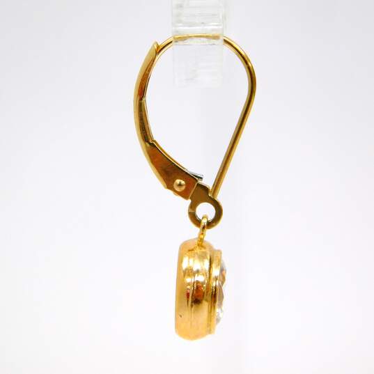 Fancy 14k Yellow Gold CZ Drop Earrings 1.6g image number 3