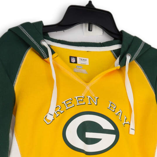 Womens Multicolor Green Bay Packers Pockets Football Pullover Hoodie Size M image number 3
