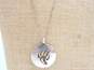 Signed Artisan Hopi 925 Southwestern Bear Claw Cut Out Circle Pendant Necklace 6g image number 2