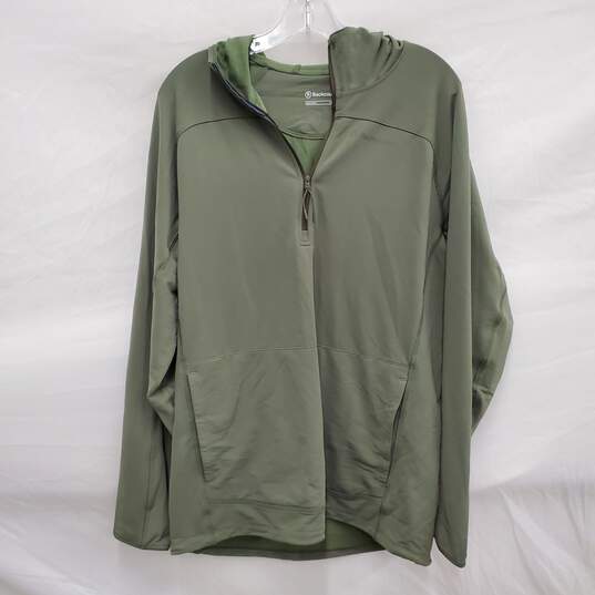 Backcountry WM's Stretch Softshell Olive Green Insulted Hooded Windbreaker Size L image number 1