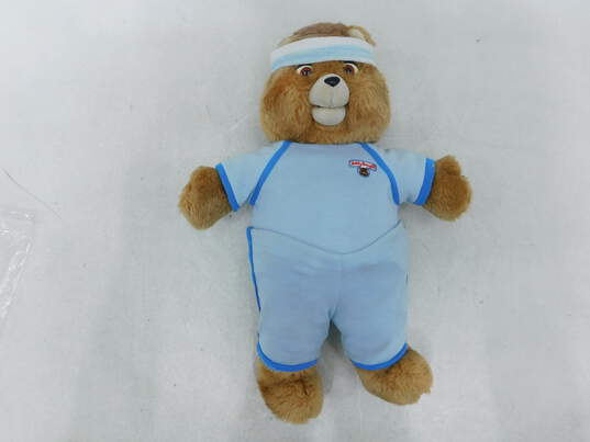 Vintage Teddy Ruxpin Cassette Player Talking Bear w/ Workout Outfit image number 4
