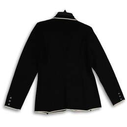 NWT Womens Black White Long Sleeve Single Breasted Two Button Blazer Size M alternative image