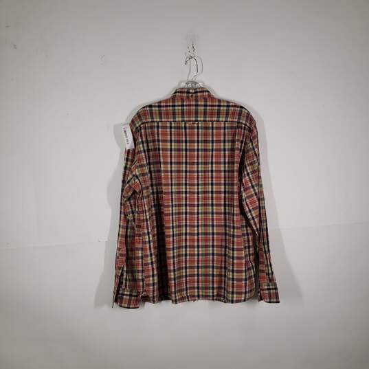Mens Plaid Cotton Long Sleeve Collared Button-Up Shirt Size Large image number 2