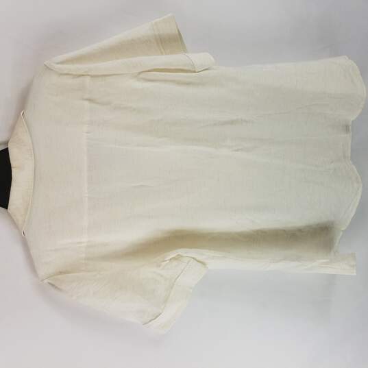 Alfani Women Soft White Deco Breeze Vneck Short Sleeve Blouse XL NWT image number 2