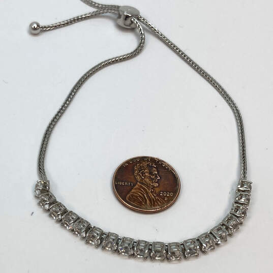 Designer Givenchy Silver-Tone Snake Chain Crystal Cut Stone Charm Bracelet image number 2