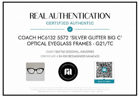 AUTHENTICATED COACH HC6132 SILVER GLITTER EYEGLASS FRAMES image number 2